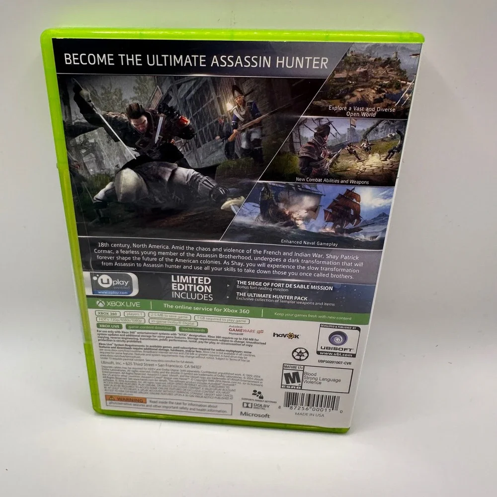 Assassins Creed Rogue Limited Edition Xbox 360 Microsoft Ubisoft NTSC 2014